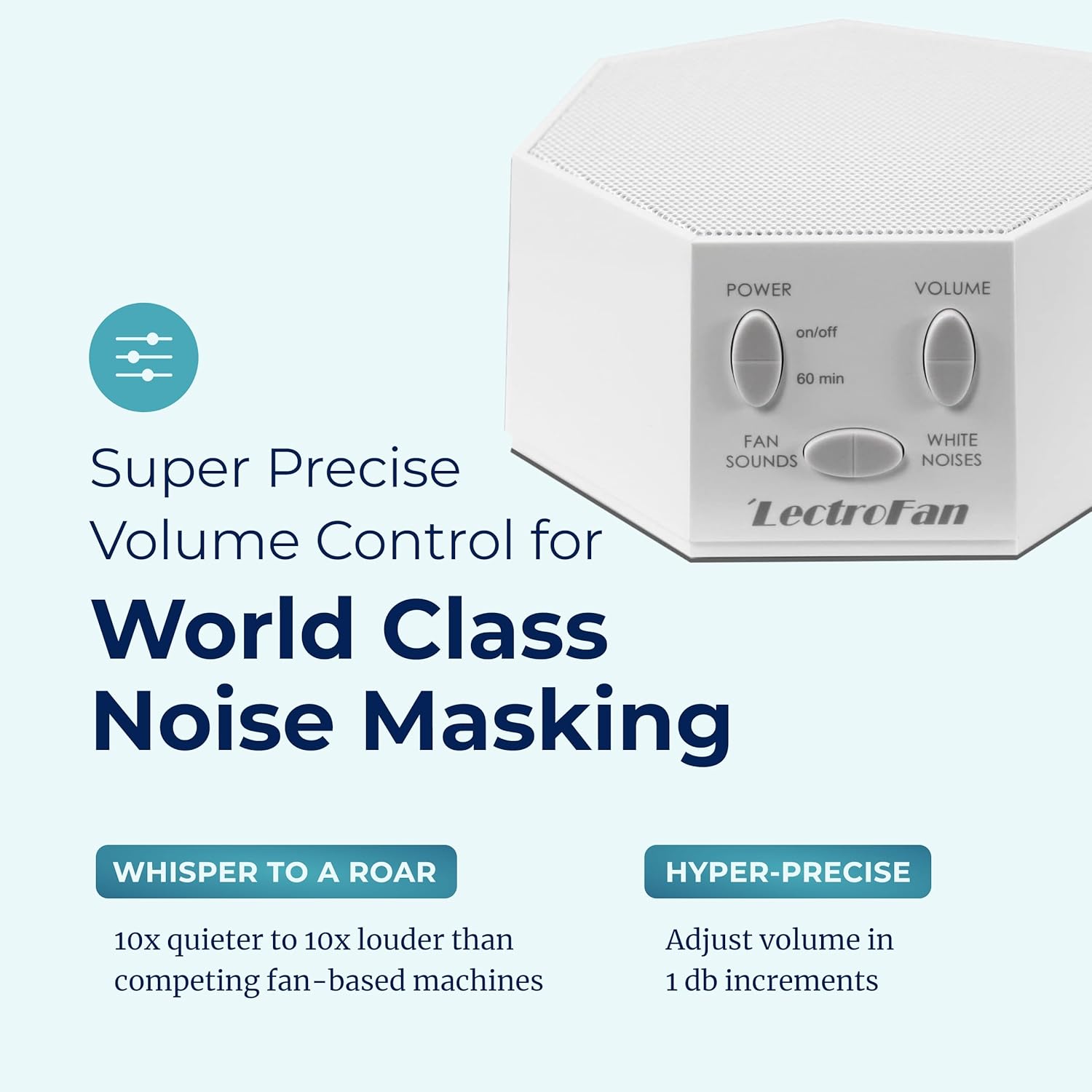 LectroFan Classic Precise Volume Control: Whisper to a Roar