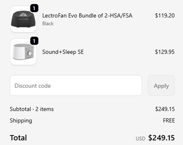 lectrofan.live Shopping Cart