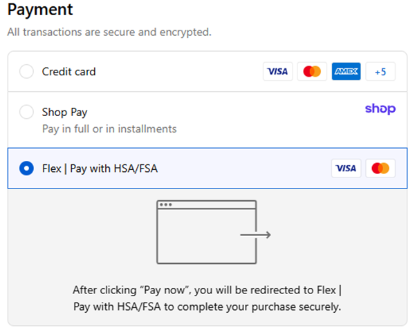 Flex Pay with HSA/FSA payment option on lectrofan.live